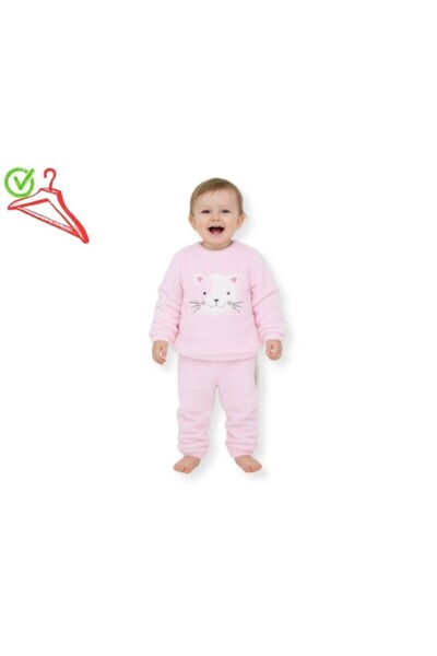 Atabay Kids Atabay 231-10-25 Baby Girl Set 2-Piece Welsoft with Cat Embroider...