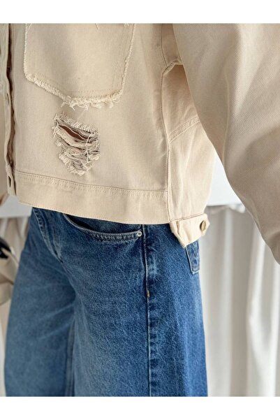 Noa Noa Дългоръкава габардинена яке с ресни