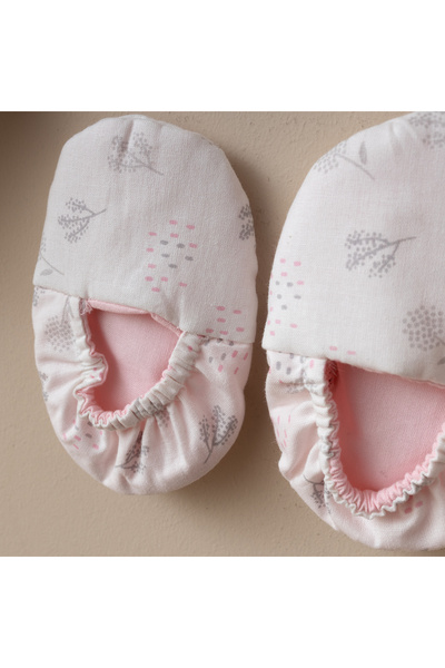 Minimus Baby Girl Cotton Romper Newborn Floral Pink Romper Set with Headband and Booties Gift