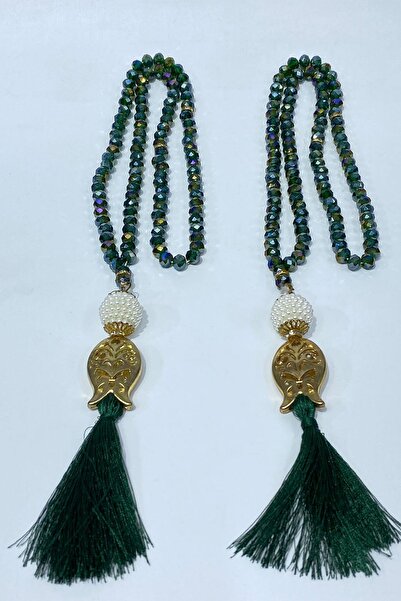 Hayalperest boncuk Green Gift Tulip Tasseled Crystal Beaded 99 Prayer Prayer Beads (Mevlüt-Circumcision-Hajj-Umrah)