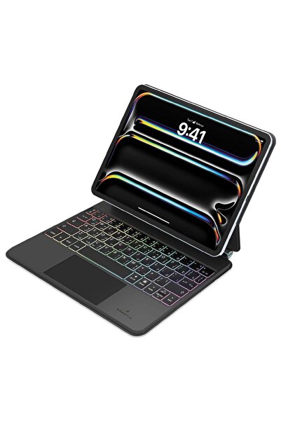 HYX لوحة مفاتيح لاسلكية قابلة للفصل مع لوحة تتبع لجهاز iPad Air 11" M2 وiPad Pro 11" (الجيل الرابع)