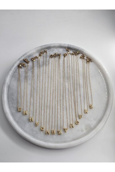 FA LORA TAKI G Harfi Balon Altın Kaplama Zirkon Taşlı Küçük Boy Kolye | Minim...