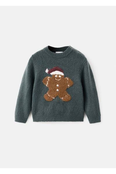 MANGO Baby Christmas Embroidered Sweater