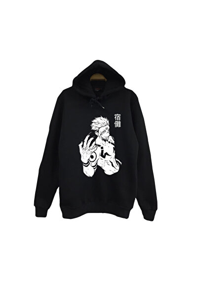 fame-stoned Φούτερ με κουκούλα Jujutsu Kaisen Anime με στάμπα, 100% βαμβάκι, ...