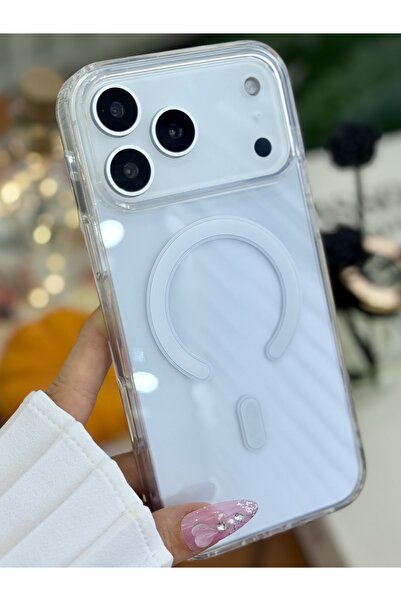 Go Aksesuar Iphone 17 Promax Uyumlu MAGSAFE Özellikli Şeffaf Silikon Kılıf