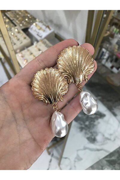 the ASEL İNCİ أقراط مرصعة باللؤلؤ على شكل محار