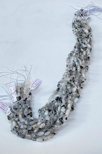 Hayalperest boncuk Moon Stone Natural Stone String Lentil Cut