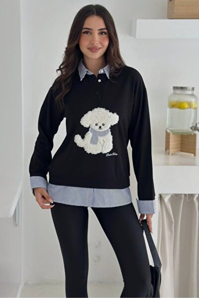 Noa Noa Φούτερ με 3 κλωστές με αρκουδάκια με γαρνιτούρα