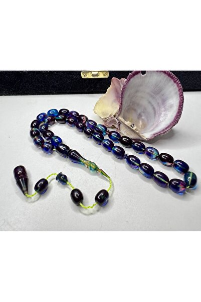 İskenderun Tesbihcilik سبحة رشيد زايد المصنوعة يدويًا من العنبر الناري الملون