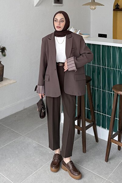 lamelif Επένδυση ριγέ Atlas Jacket καφέ