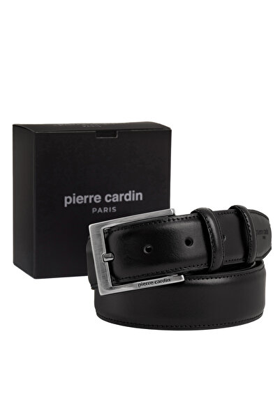 Pierre Cardin حزام رجالي من الجلد باللون الأسود (العرض 3.5 سم) PCK02009SIA