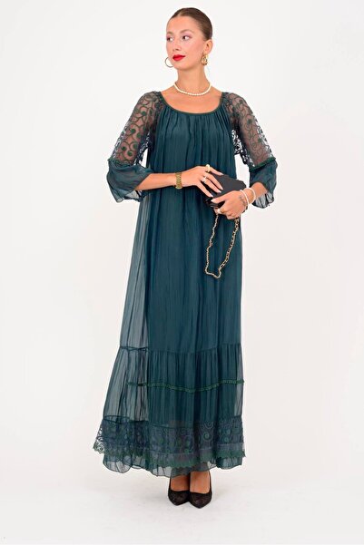 Park Moda 62076 ΦΟΡΕΜΑ ΜΑΚΡΥ ΜΕΤΑΞΙ ΜΕ ΛΕΠΤΟΜΕΡΗ ΛΕΠΤΟΜΕΡΗΣΗ ΔΑΝΤΕΛΑΣ