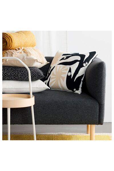 IKEA Cozy Room - Drabor Cushion Cover, Black-Beige, 50X50 cm