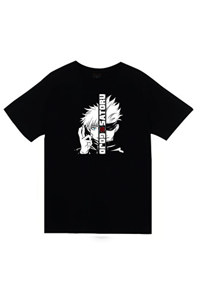 fame-stoned Tricou negru unisex 100% bumbac cu imprimeu anime Jujutsu Kaisen ...
