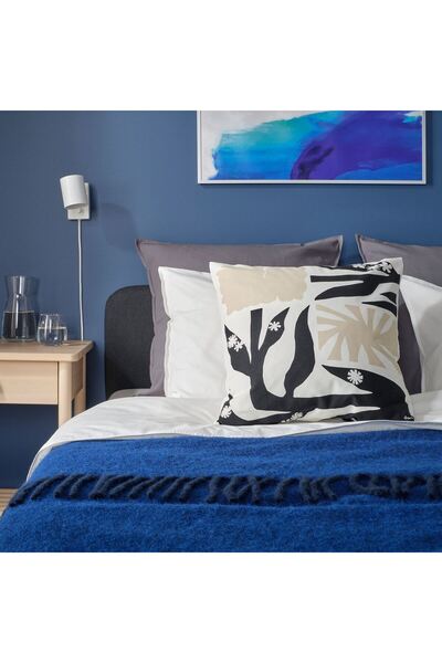 IKEA Cozy Room - Drabor Cushion Cover, Black-Beige, 50X50 cm