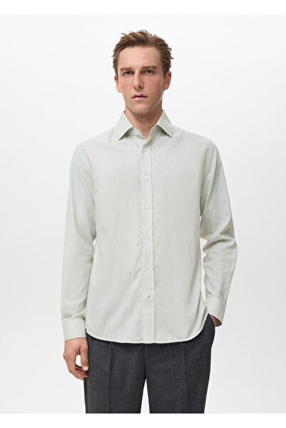 MANGO Man Regular kesim %100 pamuklu flanel gömlek