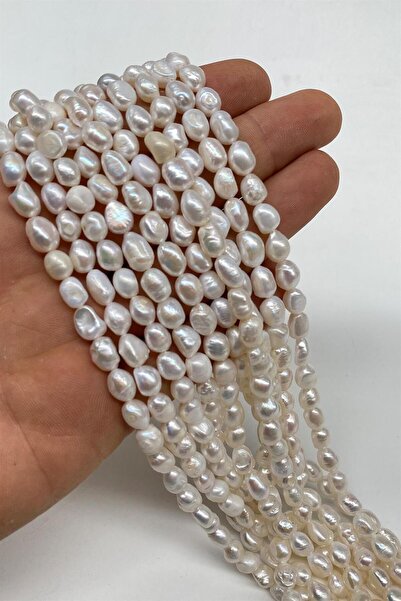 Hayalperest boncuk Pearl Natural Stone Irregular Cut Strand 7-8 mm