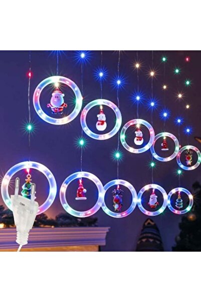 OEM Instalare lumini de Crăciun, stil cortină cu 10 inele luminoase, multicolor