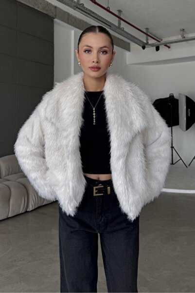 Moderk Kısa İthal Önü Kapamalı Yakalı Kürk Ceket Mont