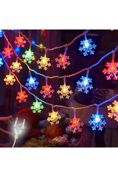 OEM Ghirlandă luminoasă în formă de fulg de zăpadă, 100 LED-uri, lungime 10 m...