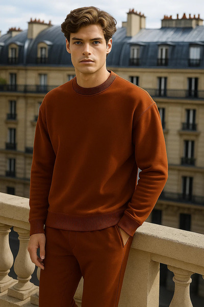 COMBİNE MİCHAİL Men's Crew Neck Oversize Taçın Sweater