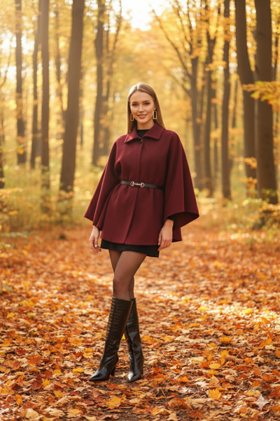 kleshus Women's Belted Cashmere Poncho Kless New Season