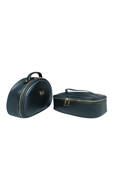 Maykis مجموعة نصف قمر وحقيبة مكياج على شكل صندوق