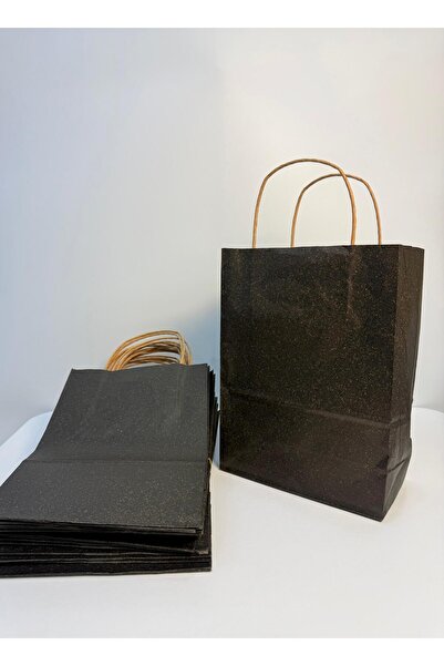 aybaş kağıtçılık 1.Kalite 18x24 Cm (10 Adet) Siyah Renkli Kraft Kağıt Çanta, Hediye Poşeti, Hediye Paketi,Kraft Çanta