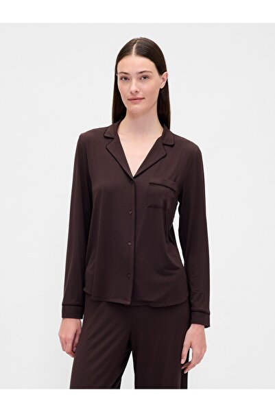 GAP Kadın Kahverengi Modal Pijama Üstü