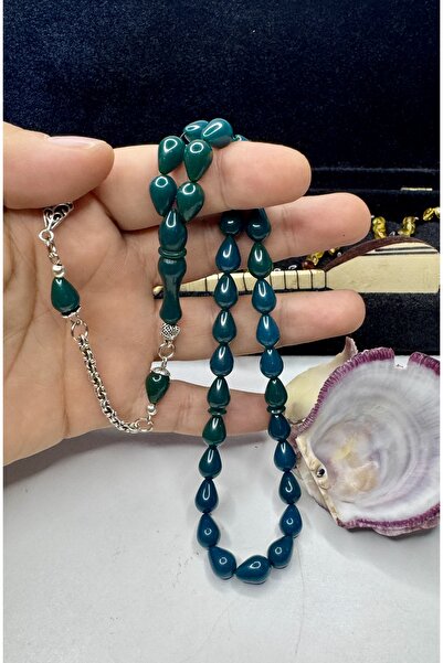 İskenderun Tesbihcilik Tear Drop Model Crimped Amber Prayer Beads