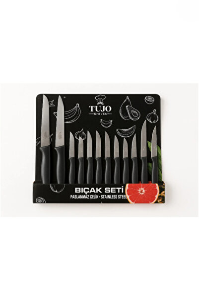 Tujo Knives 10' Lu Paslanmaz Çelik Bıçak Seti Tırtıklı