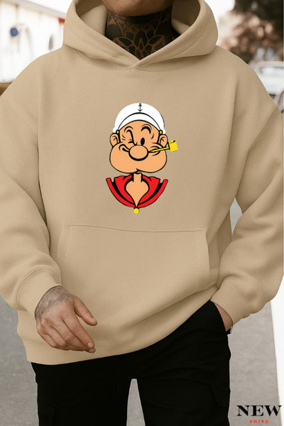 New Shine سويت شيرت مطبوع عليه بوباي