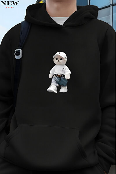 New Shine سترة مطبوعة على شكل قطة