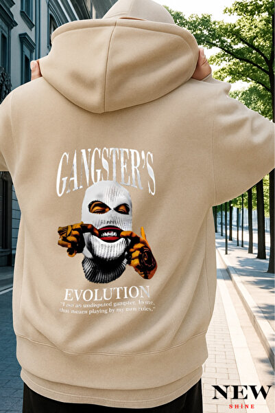 New Shine سويت شيرت مطبوع عليه عبارة Gangsters