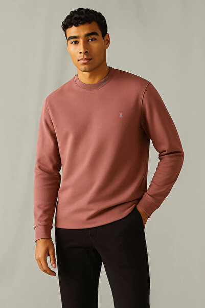 COMBİNE MİCHAİL Ανδρικό χειμερινό χοντρό πουλόβερ με βασική φόρμα σε σκόνη