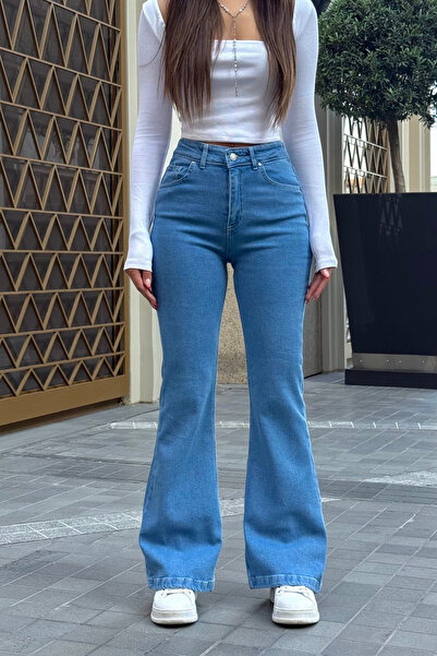 BİKELİFE Women's High Waist Lycra/Flexible Flared Trousers