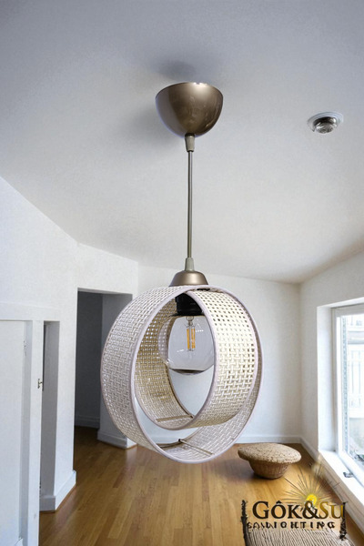 Göksu Lighting Rattan Ravana Model Moder Avize Hol Antre Mutfak Balkon
