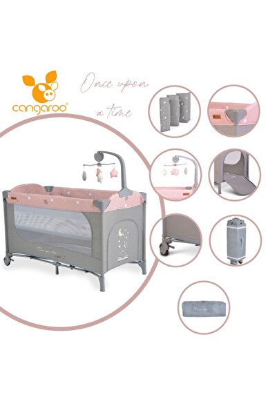 Cangaroo Foldable crib with two levels Once upon a time 2 Pink