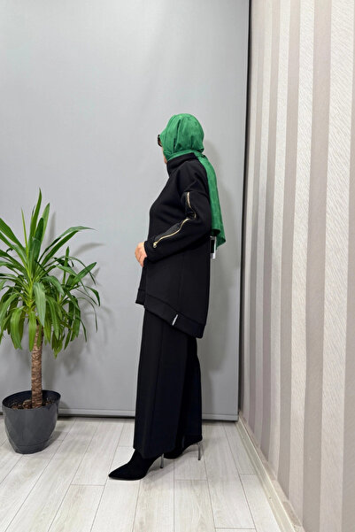 MASCARA Zipper Detailed Sleeves Tunic Black 56Mk2122