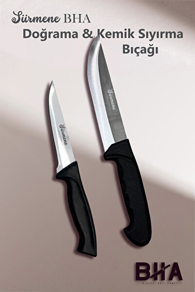 B-H-A BIÇAKÇI HACI AHMET Sürmene BHA Kemik Sıyırma ve Doğrama Kasap Seti 2 Pa...