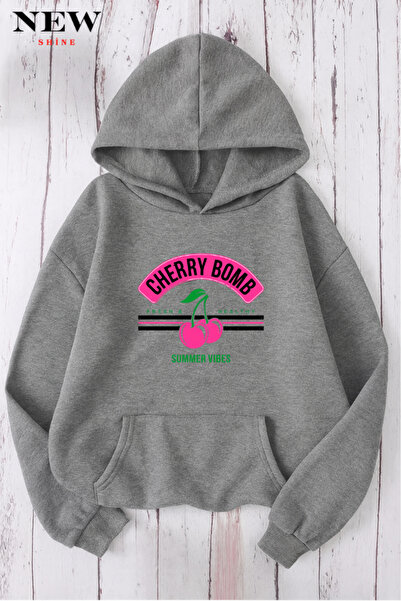 New Shine Φούτερ Cherry Bomb με τύπωμα