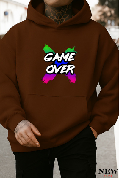 New Shine سويت شيرت بطبعة Game Over