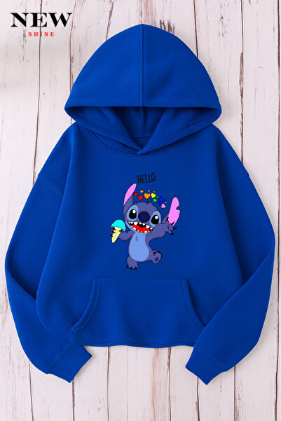 New Shine سويت شيرت مطبوع عليه ستيتش