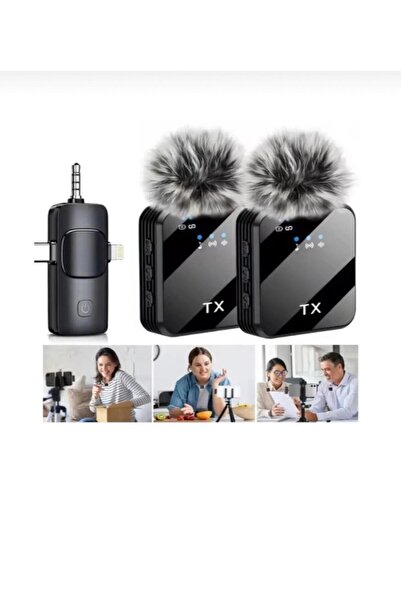 Nomker iPhone 13 Uyumlu İkili Kablosuz Yaka Mikrofonu