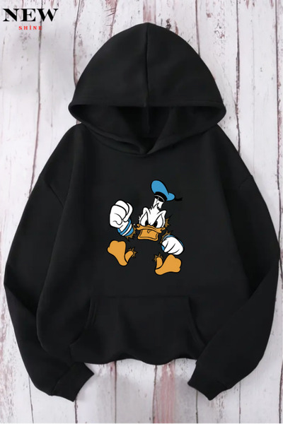 New Shine سويت شيرت مطبوع عليه صورة بطة