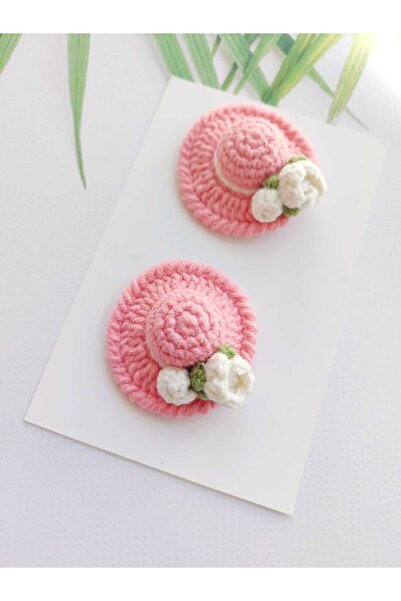 Hand Mother's Since 2024 Hairless Baby Buckle Pink Hat Set of 2 Handmade Baby...