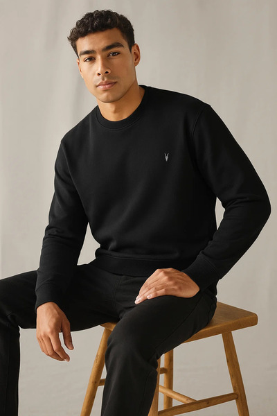 COMBİNE MİCHAİL Мъжки дебел основен прекалено голям черен зимен пуловер