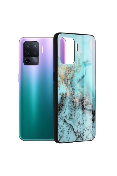 Bibilel Husa pentru Oppo A94 4G/Reno5 Lite, Techsuit Glaze Series, Blue Ocean