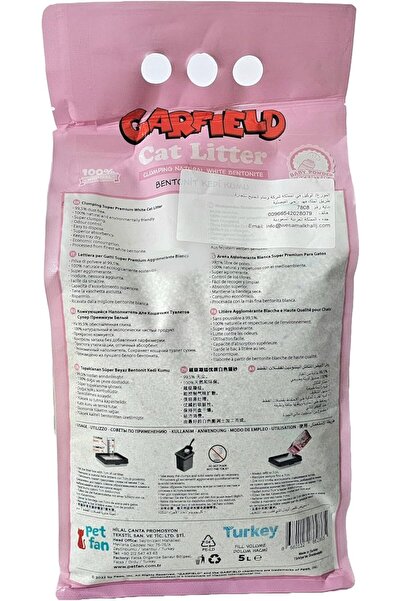 GARFIELD Cat Litter 5L – Baby Powder Scent, Fast Clumping, Low Dust, Natural White Bentonite, Odor Control