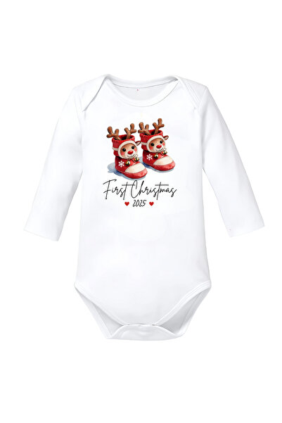 OEM Body personalizat alb bebelusi Primul Craciun 2025 marimea 80